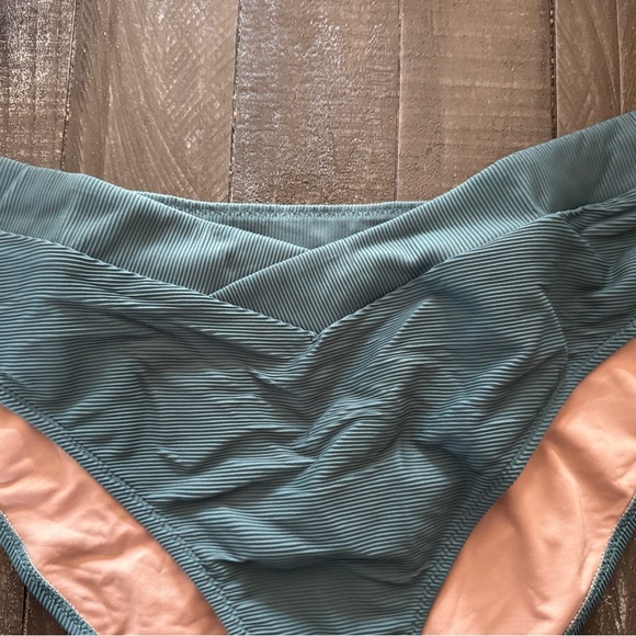 J. CREW NWT Teal Ribbed V Cut Bikini Bottoms Size‎ 2XL - Picture 3 of 7